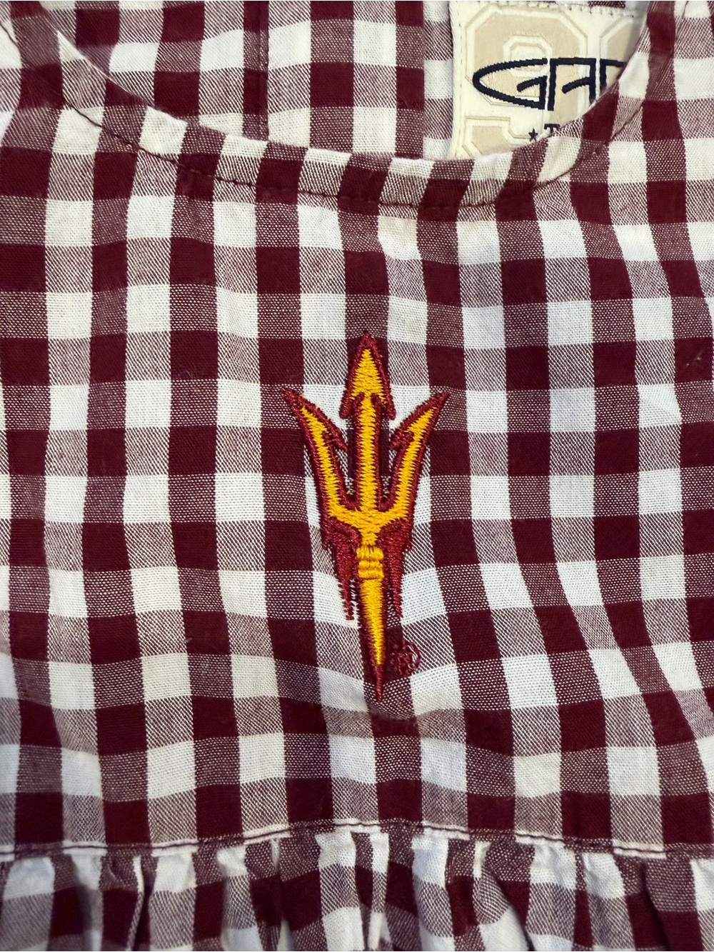 ASU gingham Romper - Picture 3 of 4